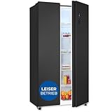 Exquisit Side-by-Side-Kühlschrank, Kühl-Gefrierkombination, NoFrost, 442 Liter, Schnellgefrieren, Alarm, 4-Sterne-Gefrieren, LED-Display, SBS546-040E inoxlook-az