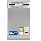 Exquisit START Geschirrspüler 45 cm, Unterbaufähig, 9 Maßgedecke, 9 Liter, Startzeitvorwahl, Power+, ECO-Modus, GSP59109-030E silber