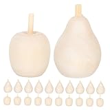 Gatuida 20 Stück Teiliges Unfertige Holzfrüchte Bastelset zum Bemalen DIY Kreative Obstmodelle aus Holz für Leicht Handlich für Hand auge koordination und Raumdekoration