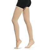 Beister kompressionsstrümpfe damen & Herren medizinisch oberschenkel, Firm 20-30 mmhg Unterstützung Strümpfe mit Dot Silikonband, Oberschenkel Footless Compression Stocksfür Krampfadern, Ödeme