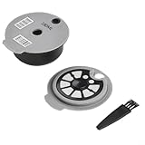 Für Bosch For Tassimo kompatible wiederverwendbare Kaffeekapsel mit zwei Silikondeckeln, inklusive Löffel und Bürste zum Reinigen (A)