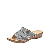 Rieker Damen 60876 Pantoletten, Blau (whitedenim/nuss/12), 38 EU