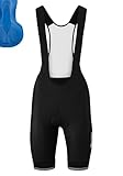 Gonso Sitivo W BIB, Kurze Damen Träger-Radhose, Mit Sitivo Blue Comfort Sitzpolster, Hohe Bewegungselastizität und Antirutsch-Silikon-Beingummi, Enganliegende Passform, Schwarz/Blau, Gr. 40