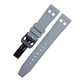 GHFHSG Uhrenarmband für IWC-Armband Big Pilot Mark Portugieser, 21 mm, Fluorkautschuk mit Nieten, weiches Armband, 21 mm, Achat