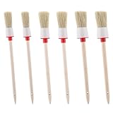 LXUEJIE 6 Stück Borstenpinsel, 20mm/25mm/30mm Rundpinsel Ringpinsel Lackierpinsel Wachspinsel Naturholz Rundpinsel Ringpinsel Naturborstenpinsel für Wänden