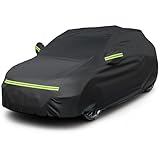 Favoto Autoabdeckung Winter Vollgarage Auto Abdeckplane Staubdicht Wasserdicht Autohülle Autoplane Car Cover für 430cm-460cm SUV Schwarz 455cm x 150cm x 140cm 3kg
