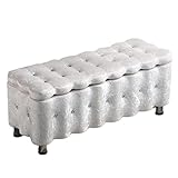 XDAWQP Aufbewahrungshocker, Ottomane, Fußhocker mit Klappdeckel für Wohnzimmer und Schlafzimmer, nordisches, Schlichtes Design, Weiß