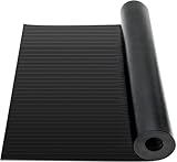 Nisorpa Gummimatte 300cm x 100cm Gummimatten 3mm Dicke Gummiläufer Schutzmatte Garagenboden Gummi Antirutschmatte für Keller, Werkstatt, Garage| Nadelstreifenmuster