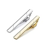 WSNDM Krawattenklammern, 2 Stück Klassische Herren Krawattennadel Set, Krawattenzubehör, für Geschäft, Termin, Hochzeitstag und Alltag, Beste Geschenk für Ehemann und Vater (Typ 1)