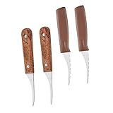 LIFKOME 4 Stück Teiliges Shrimp Line Cutter aus Edelstahl mit Kunststoff Holzgriff Präzises Garnelenlinienmesser für Schnelles Müheloses Garnelenputzen Kompakt und Leicht zu Reinigen