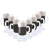 OTIX Irish Coffee Gläser - Kaffeetaschen - Latte Macchiato - 8 Stück - 240ml - Kaffeetassen - Mit Ohr