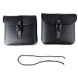 Motorrad Satteltasche, 1 Paar Universal Motorrad Satteltaschen Leder PU wasserdichte Abnehmba Satteltasche Werkzeugkasten Seitliche Werkzeugtasche, Aufbewahrungstasche (Schwarz)