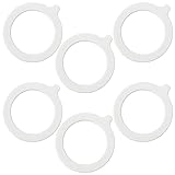 RUNFENG 6 Stück Dichtringe für Einweckgläser,Gummiringe für Gläser Silikon Glasdichtungen Weiß Ersatz Einkochringe,Einmachgummiringe Auslaufsicher Dichtringe für Einmachgläser Deckel Weckgläser