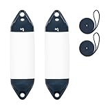 Mesle Bootsfender Ultra 2er Set mit Leine, ø 11.5 cm | 40.5 cm lang, Langfender aufblasbar, Bootsfender, Fender Schiff Yacht Schlauchboot