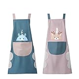 YBBT Schürzen 2er-Pack – Verstellbar, wasserabweisend, mit Taschen – Unisex Design für Küche
