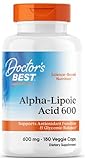Doctor's Best - Alpha-Liponsäure, 600mg | Antioxidative Unterstützung und Zellgesundheit - 180 Veggie-Kapseln