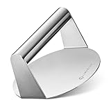 LINFELDT Burger Smasher 100% Edelstahl - ⌀14 cm Antihaftfläche Guter Druckpunkt Gutes Smashen - Smash Burgerpresse - Rostfreier Burgersmasher Grill & Pfanne