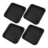 YARNOW 4 Stück Quadratische Blumentopf-untersetzer Schwarz Verdickte Kunststoff-pflanzschale Wasserauffangend Platzsparend für Balkon Garten Wohnzimmer