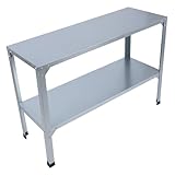 Metall -Topf -Bank, Rostbezogene Outdoor -Werkbank mit Verstellbarem Regal, 120 Kg Ladungskapazität, für Gewächshaus, Terrasse, Veranda, Hinterhof, Küche, Verzinktes Eisen,