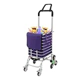 Czyurachel Sackkarre Klappbar, Sackkarre Treppensteiger mit 8 Räder, 35 L Einkaufswagen Klappbar mit Gürtel und Haken, bis 40 kg Belastbar, Sackkarren für den Einkauf