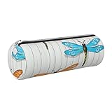 WQUVMDS Federmäppchen aus Leder mit Libellenzaun-Aufdruck, dreieckiger Reißverschluss, Stiftetasche, Kosmetiktasche, Schreibwaren-Tasche, silber, Einheitsgröße, Taschen-Organizer