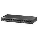 YuLinca 16 Port Gigabit Ethernet Switch, 16 x 100/1000Mbps Ports, Unmanaged Fanless Pluy and Play Gigabit Netzwerk Switch