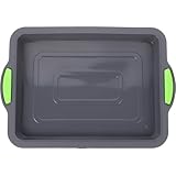 RUNROTOO Backform aus Hitzebeständigem Silikon Rechteckige Kuchenform für Heimgebrauch mit Antihaftbeschichtung und Leicht zu Reinigender Oberfläche zum Backen von Brownies und Käsekuchen