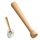 25 cm Barstampfer aus Holz, Barstößel Holz, Handstampfer, Zerstampfer Küche Holzs, Fermentier-Stampfer, Stößel Cocktail Holzs, krautstampfer, für Limetten, Kimchi, Gärgut, Getränk, Eiswürfeln