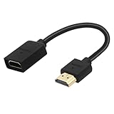 LEENUE HDMI Verlängerung Kurz 18cm, 4K HDMI Verlängerungskabel Stecker auf Buchse,Unterstützung 3D, UHD, 2160p,HDMI Kabel Verbinder Kurz für TV Stick, Roku, PS5, Monitor 1 Stück