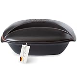 Römertopf Bräter CULINARIO für 4 Personen - 3 Liter Schmortopf mit Deckel aus Keramik – Zum Schmoren, Braten und Dampfgaren - Backofengeeignet, Schwarz