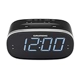 GRUNDIG Sonoclock 3100 Wecker mit Radiofunktion, UKW-Tuner, Weckfunktion, Einschlafzeit-Automatik, Schlummerfunktion, Alarmsignal, LED Display, Schwarz