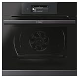 Haier I-Touch Series 4 HWO60SM5T9BH Multifunktionsofen, Pyrolytisch, WLAN-Konnektivität, Kapazität 70 l, Thermosonde, Multi-Level-Kochen, 15 Funktionen, Touch-Schnittstelle, Schwarz, 59,5 x 59,5 x
