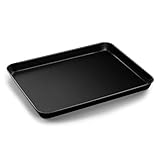 TEAMFAR Ofenblech, Rechteckig Backblech Backform aus Karbonstahl mit Antihaftbeschichtung, Kuchenblech Fettpfanne für Backen Kochen Servieren, Gesund & Robust, Leicht zu Reinigen, 31,5 x 24,3 x 2,5 cm
