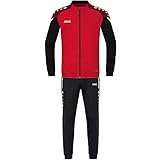 JAKO Herren Trainingsanzug Polyester Performance, Rot/Schwarz, L