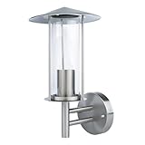 Grafner Design Edelstahl Wandlampe mit 1x E27 Fassung, IP44 Wand Außenleuchte, 360° rundum Lichtschein, für außen und innen, Wandleuchte Lampe Außen Hoflampe