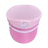 Generisch Rosa Kapitänsmütze | Matrosen- und Kapitänshut für Schiffe und Boote | Einstellbare Requisiten, bequemes Kostüm für Partys, Hochzeitsoutfits, Erwachsene, Halloween, Zusammenkünfte