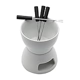 Butterwärmer im italienischen Stil, Keramik-Butterwärmer-Set mit 4 Gabeln für Käse, Schokolade, Butter, Karamell
