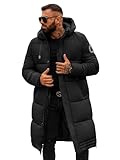 OZONEE Herren Winterjacke Jacke Parka Farbvarianten Warm Winterparka Funktionsparka Wintermantel Lange Kunstfell Gefüttert Outdoor Puffer Jacket Gepolstert 777/5399K/392 SCHWARZ XL