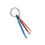 Gogogmee 3Stücke Mini Häkelnadel Aluminium mit Schlüsselanhänger Tragbare Stricknadeln für DIY Bastelarbeiten Leicht und Langlebig für Unterwegs