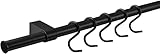 Gedotec Design Küchenreling Wand-Relingsystem Küche | Schwarz matt | Reling-Set Länge: 900 mm | Reling-System mit 5 S-Haken mit Befestigungsmaterial | 1 Komplett-Set - Küchenleiste aus Metall