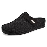 Fly Flot Herren Ciabatta Uomo In Pet Riciclato Con Cinturino Regolabile, Sottopiede In Panno Estraibile, Suola In Piumatec 3,5cm Hausschuh, Schwarz, 42 EU