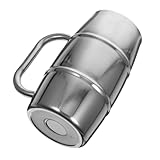 Warmhm Bierkrug aus Edelstahl Farbe retro Männer groß geformt Kelch Bar Wein Tasse Multifunktions-Bierbecher tragbarer Bierkrug Bier Trinkbecher Rostfreier Stahl Silver