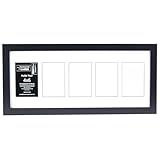 Creative Letter Art Bilderrahmen mit 5 Öffnungen, Glas, für 10 x 15 cm große Medien, mit weißer Collagenmatte, Schwarz