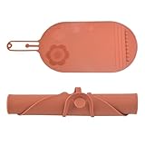 Jackanna Silikon-Kosmetische Unterlage 3in1 – Farbmischpad, Hitzeschutz für Lockenstab & Pinselhalter – Spülmaschinenfest, faltbar & leicht – Perfekt für Reisen & Make-up-Profis (Braun)