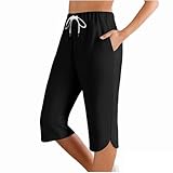 Puramala Caprihose Damen Sommer Farbwechsel Hose Mit Kordelzug Bunt Sporthose Leicht Sweathose Für Frauen Baggy Jogginghose Mittlere Taille Laufhose Schicke Sport Shorts