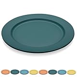 Kyraton 25cm Teller Set 8er, Abbaubar Gesunde Unzerbrechliches Plastikteller Kuchenteller für Kinder und Erwachsene, Leichte pastateller, BPA-Frei Essteller Mikrowellen