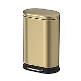 Mülleimer Indoor Mülleimer Küche Double-Layered Trash Cans Leiter Edelstahl mit Deckel Mülleimer Große Mülleimer können sortiert und sortiert werden Abfallbehälter(Gold,30L)