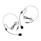 DOITOOL 2 Stück Kopf montierte Mikrofone Kabelgebundenes Mikrofon-Headset für mit Leicht verdrahtet Bühnenmikrofon Headset-Mikrofon Stecker sind vernickelt Black
