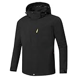Lycurgius Wasserdichte Jacke für Herren, mit Kapuze, leichte Outdoor-Jacken mit Kapuze, einfarbig, winddicht, Windbreaker, intelligent, lässig, Walking, Wandern, Übermantel, Größe M - 5XL