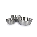 PracticDomus Multifunktionales Rührschüssel-Set aus Edelstahl für die Küche (3 x Bistrot S)